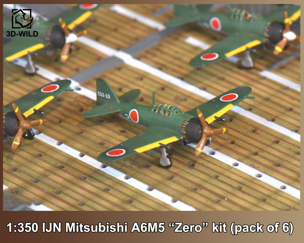 3D-WILD 1:350 IJN Mitsubishi A6M5 "Zero" kit (pack of 6)