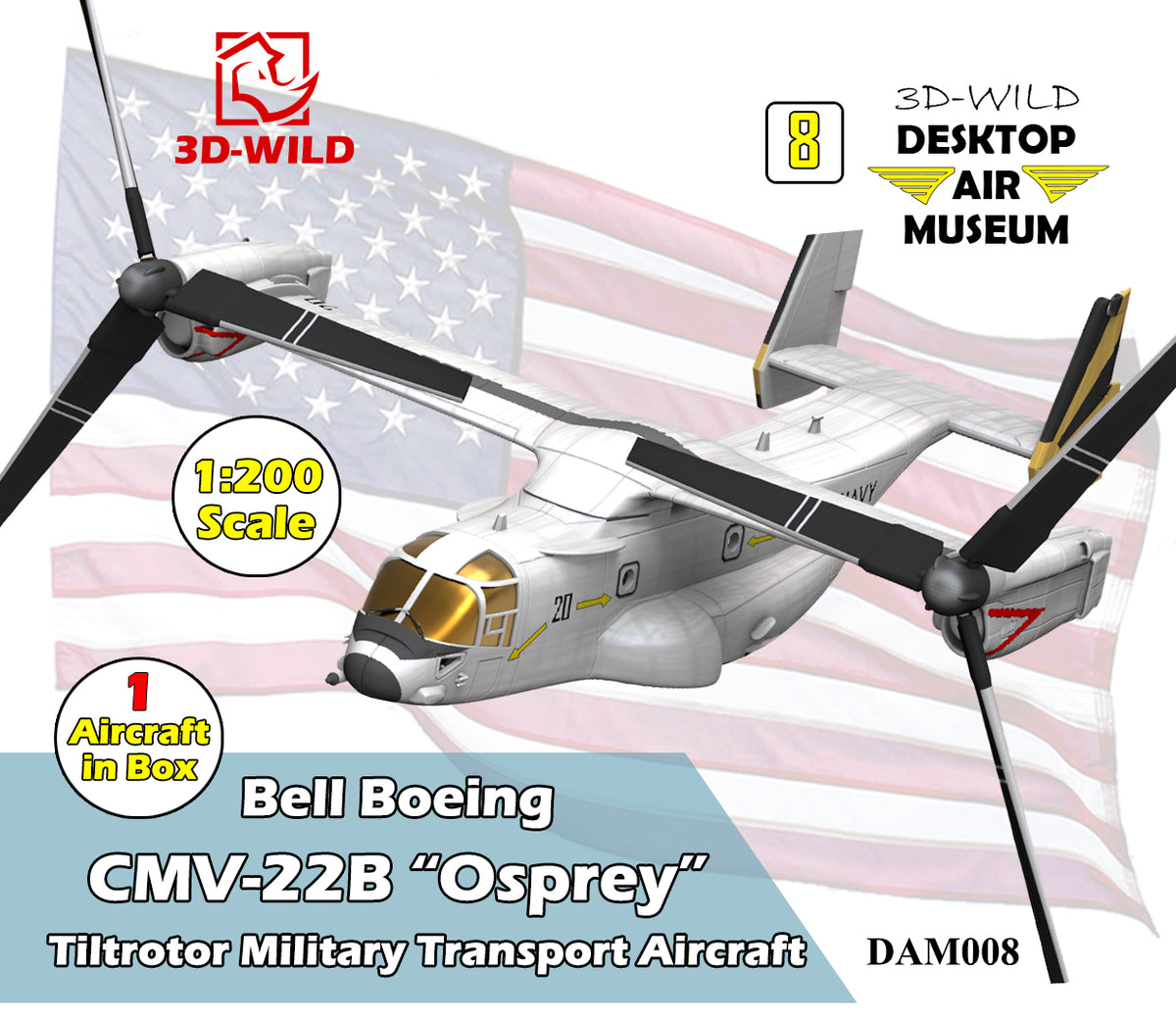 DAM008 1/200 Bell Boeing CMV-22B Osprey – 3D-WILD