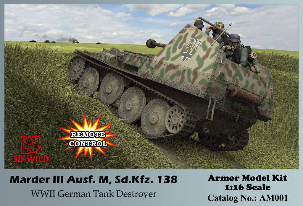 [New Product Release] 1:16 German Tank Destroyer Marder III Ausf. M, Sd.Kfz.138 Remote Control Model Kit