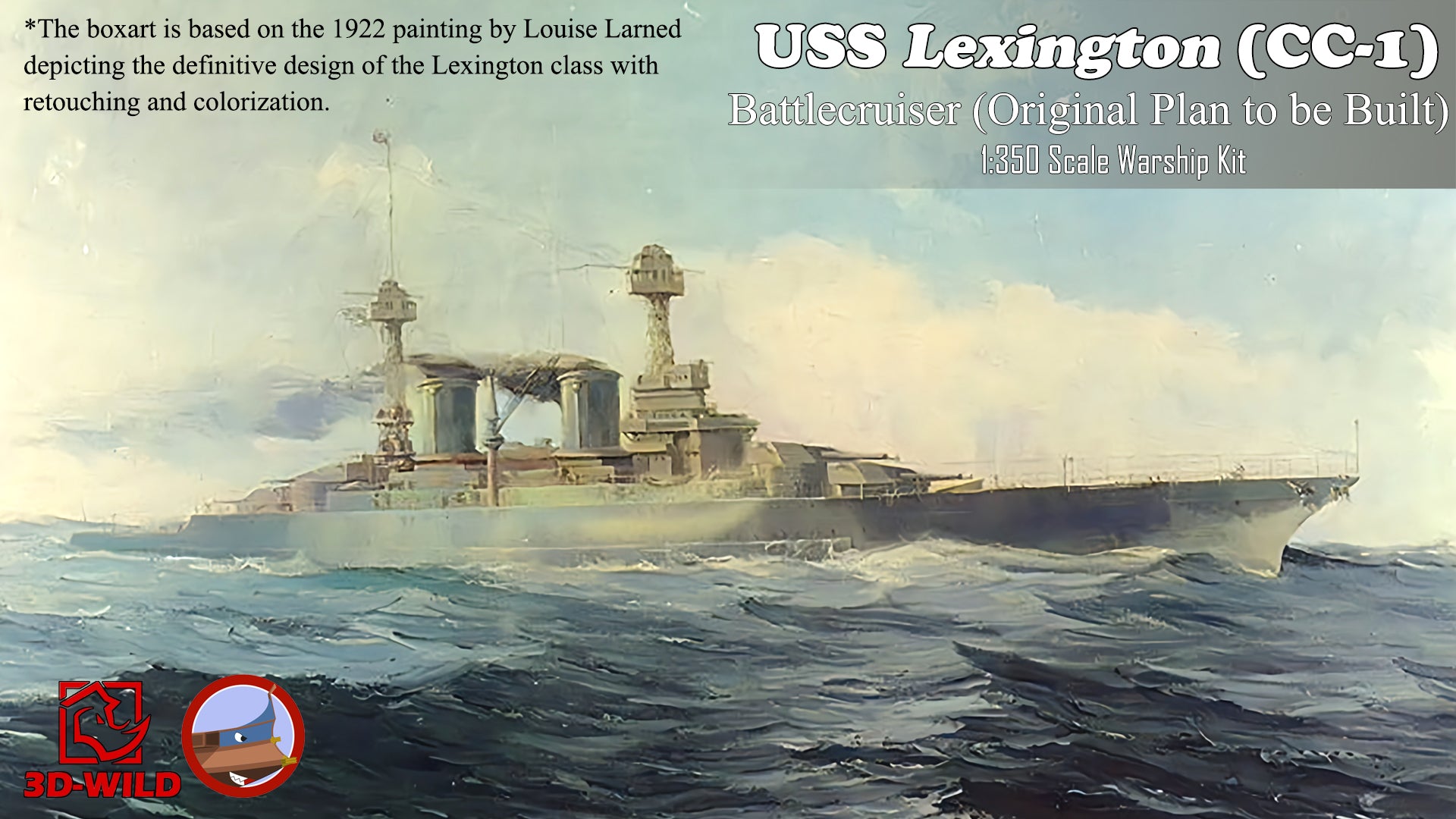 1350 USS Lexington (CC1) Battlecruiser Model Kit 3DWILD