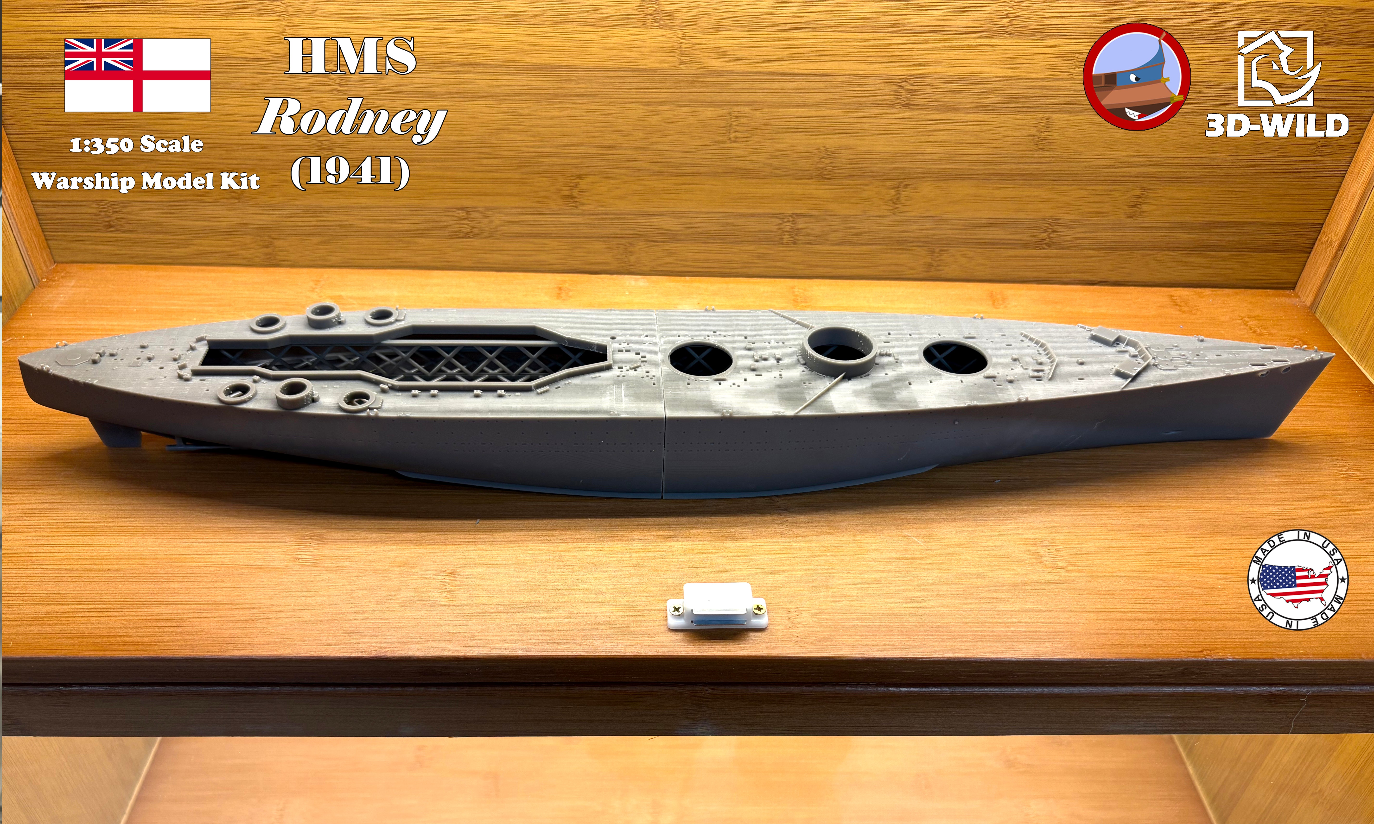 1 350 HMS Rodney 1941 Battleship Model Kit 3D WILD 1-350-hms-rodney-1941-battleship-model-kit-3d-wild