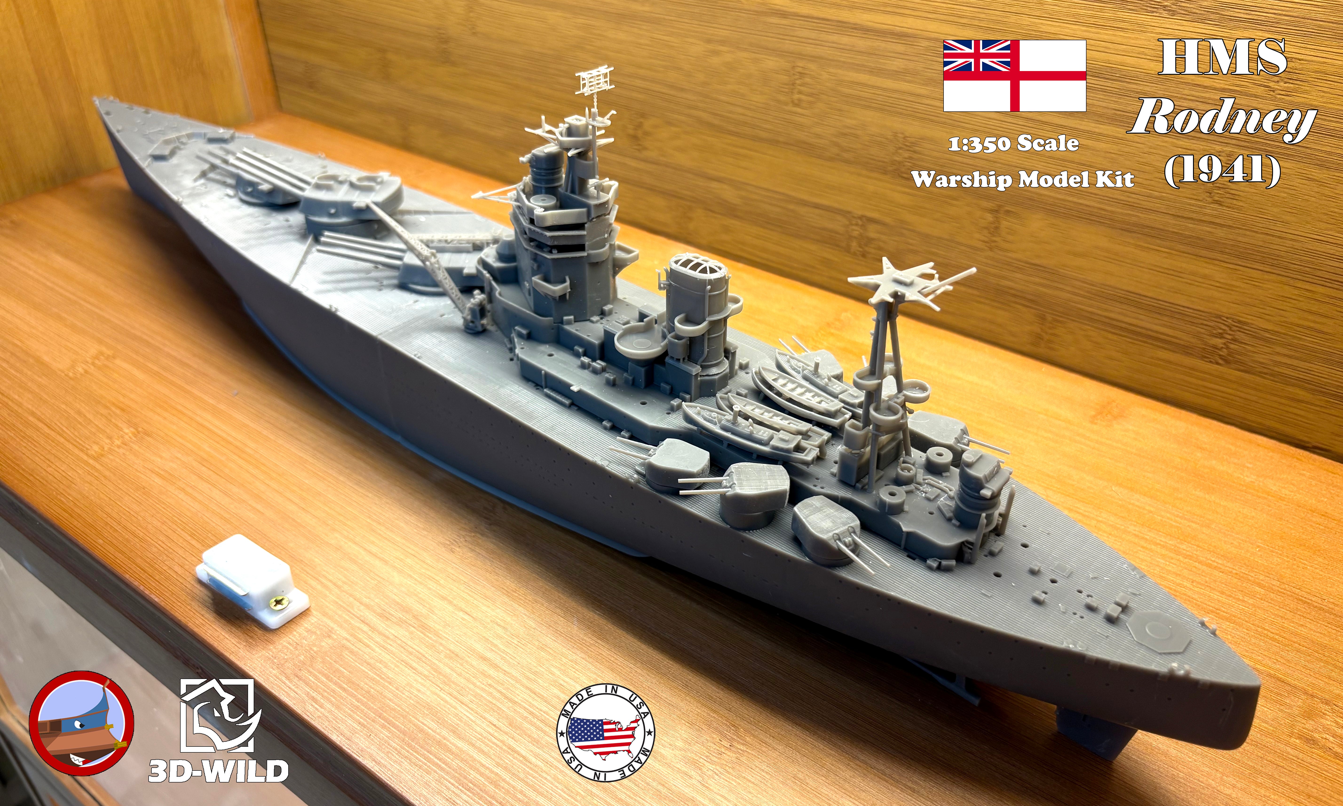 1 350 HMS Rodney 1941 Battleship Model Kit 3D WILD 1-350-hms-rodney-1941-battleship-model-kit-3d-wild