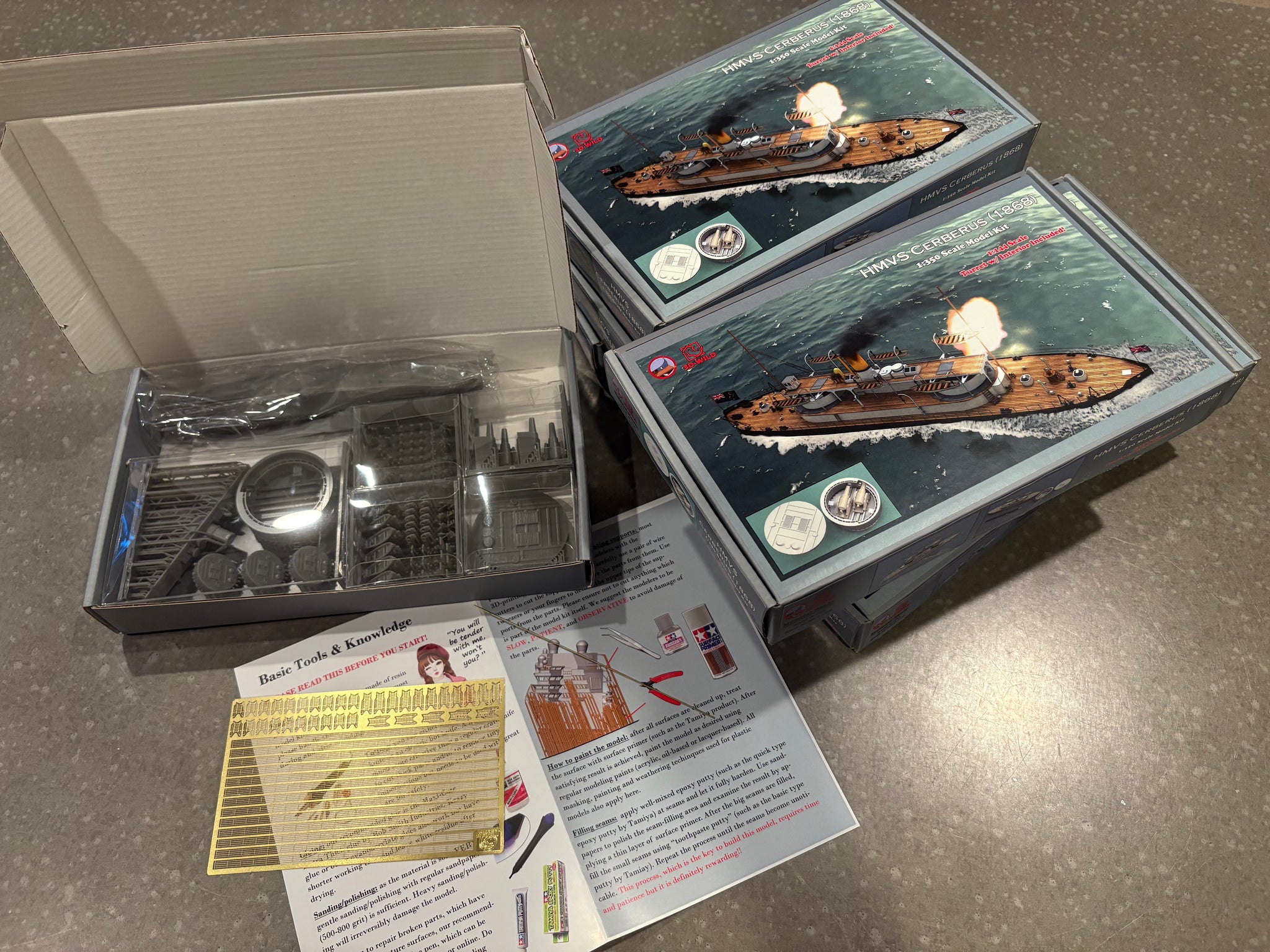 1:350 HMVS Cerberus (1868) Breastwork Monitor Model Kit – 3D-WILD