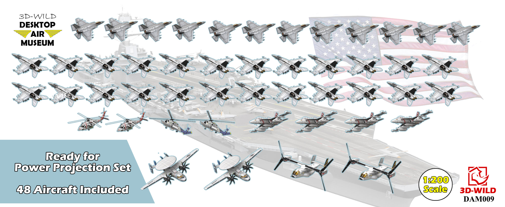 DAM010 1/200 CVN-78 USS Gerald R. Ford Flight Deck & Island Set