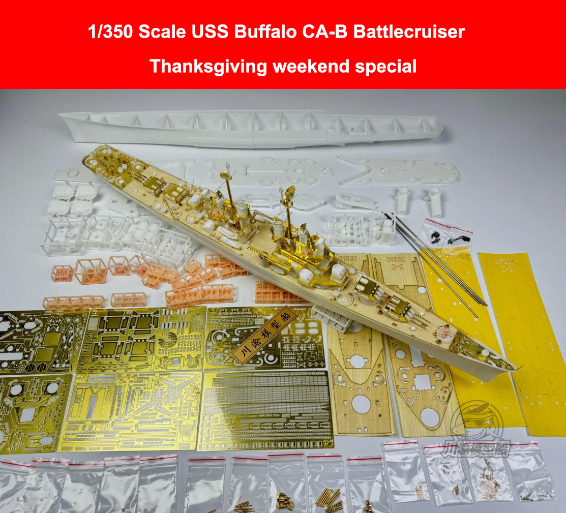 1:350 WWII USS Buffalo CA-B Battlecruiser Thanksgiving Weekend Special ...