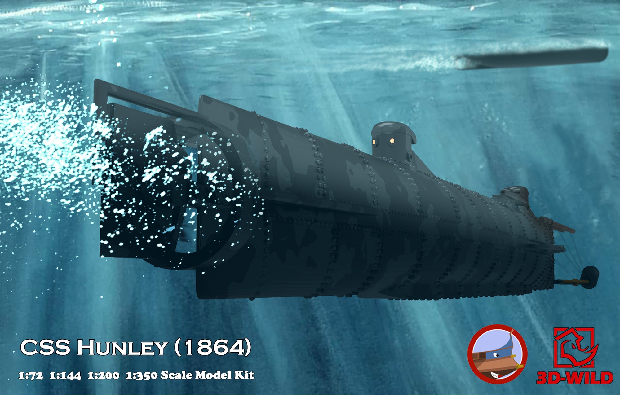 CSS Hunley Submarine Model Kit – 3D-WILD