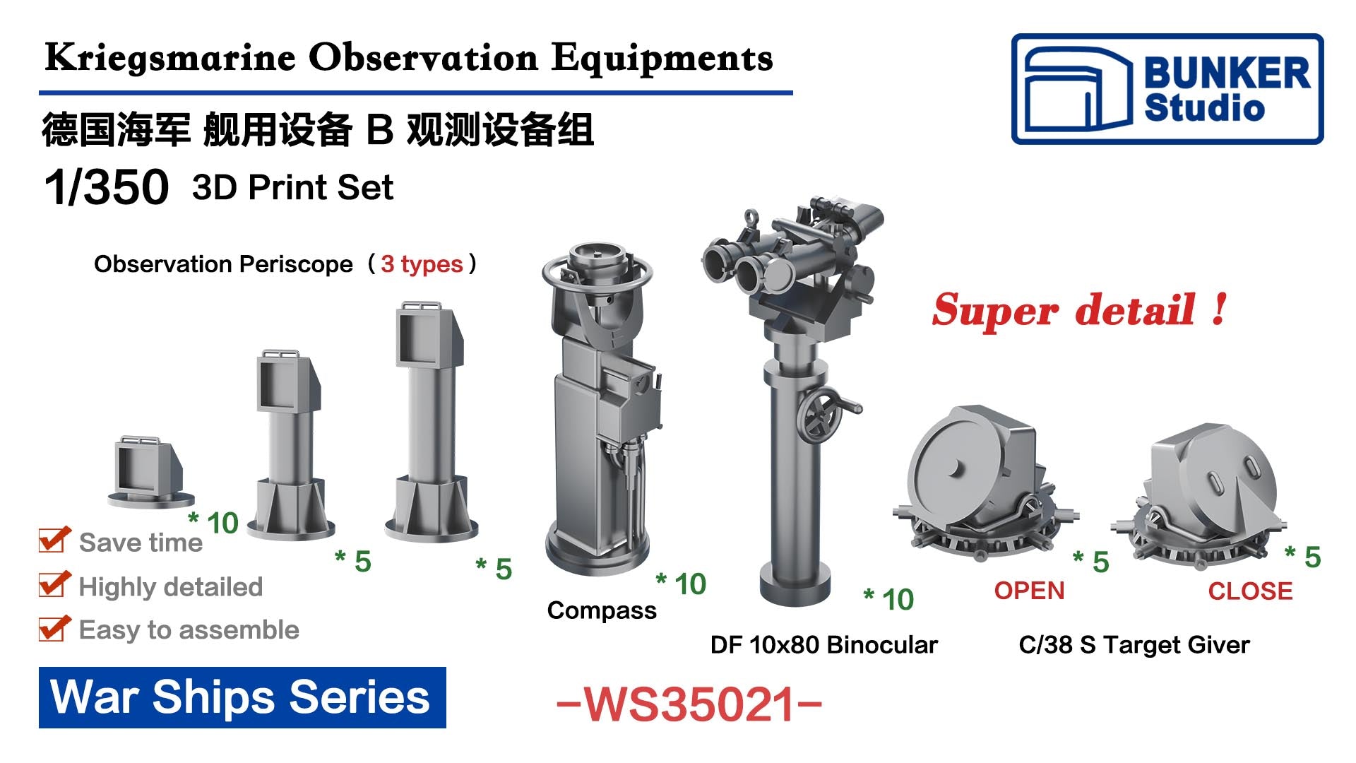 WS35021 1/350 DKM Observation Equipments